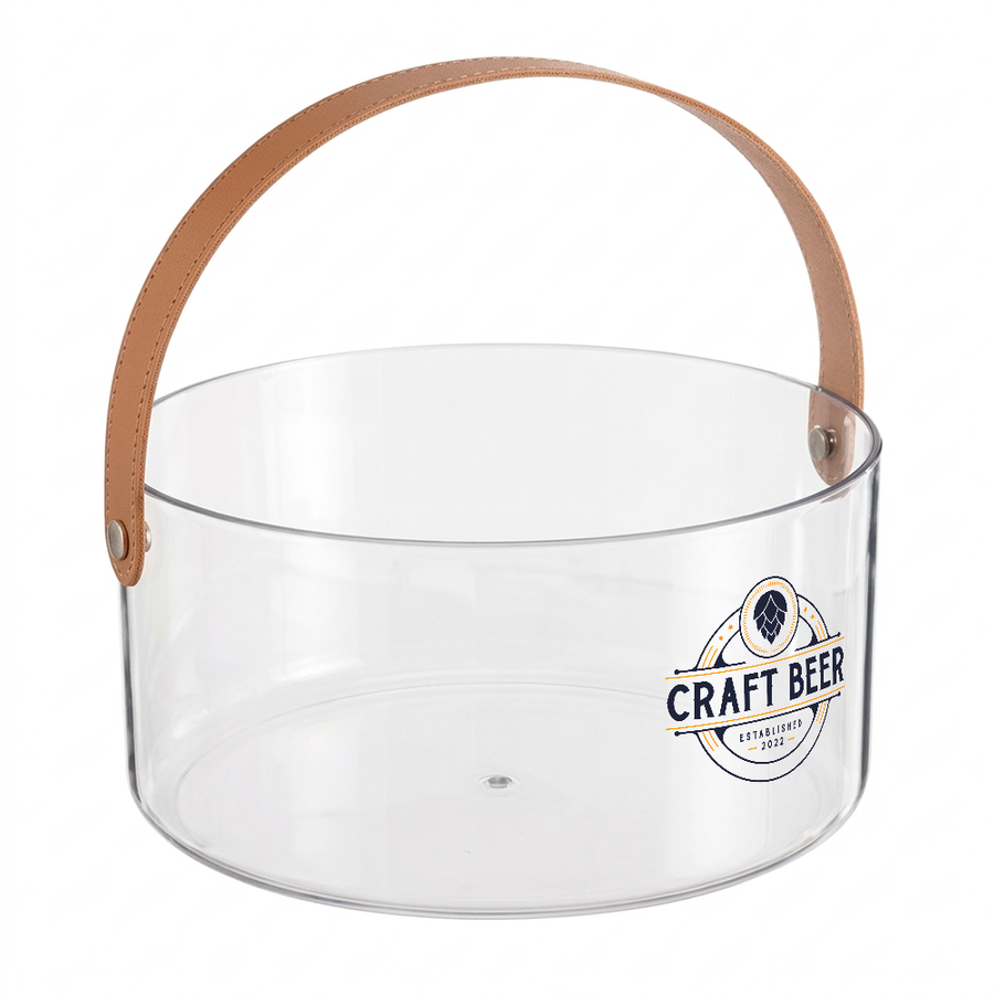 Leather-Strap Clear Drink Buckets - All Signs Today