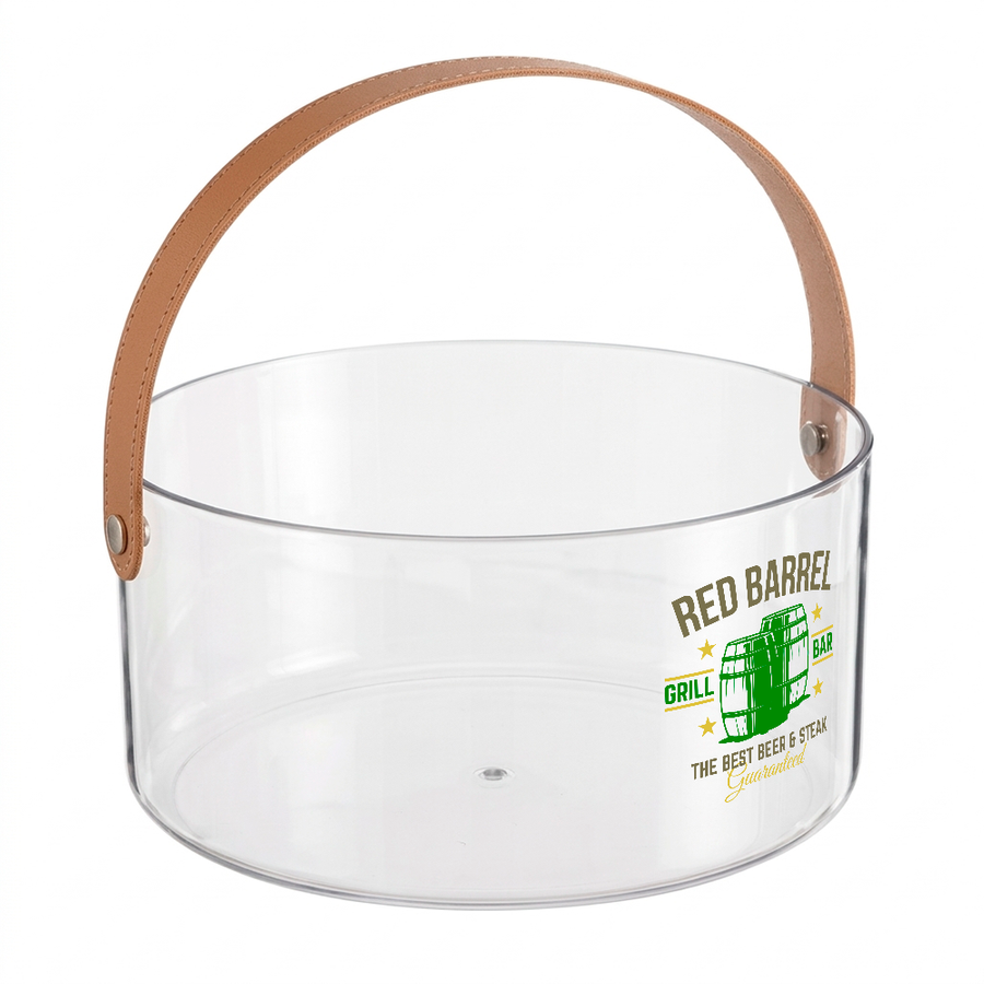 Leather-Strap Clear Drink Buckets - All Signs Today