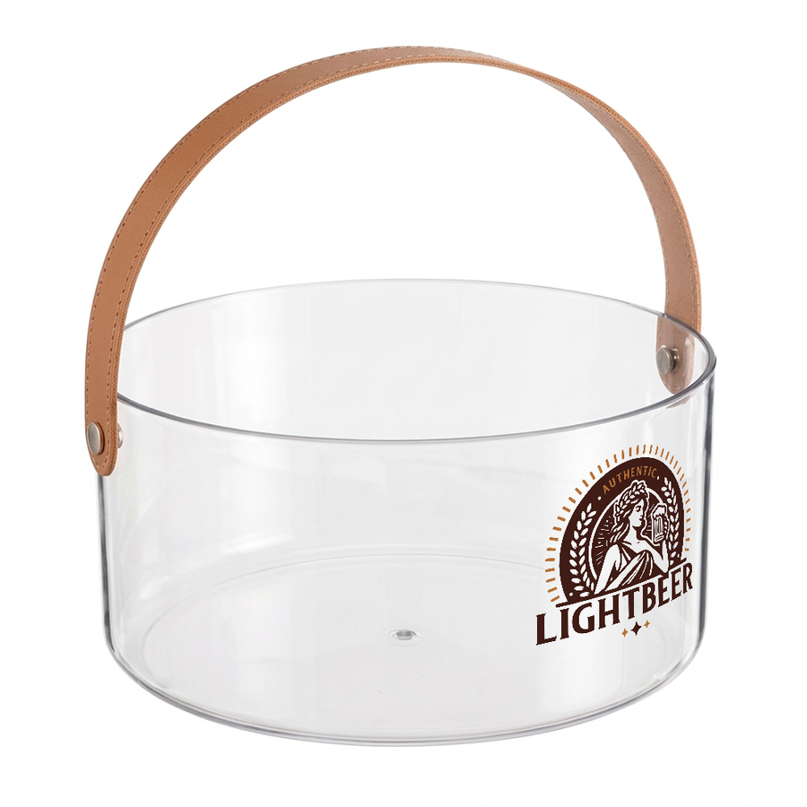 Leather-Strap Clear Drink Buckets - All Signs Today
