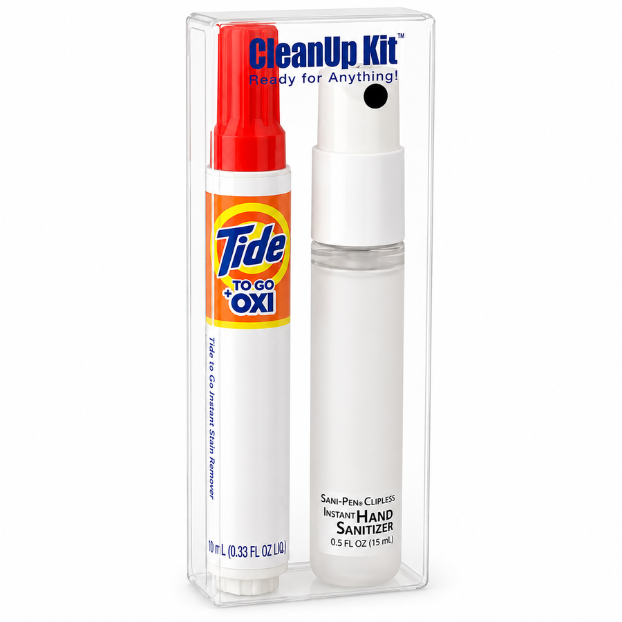 CleanUp Kit - Tide® to Go + Oxi and Sani-Pen® Clipless™ Travel Kits - All Signs Today