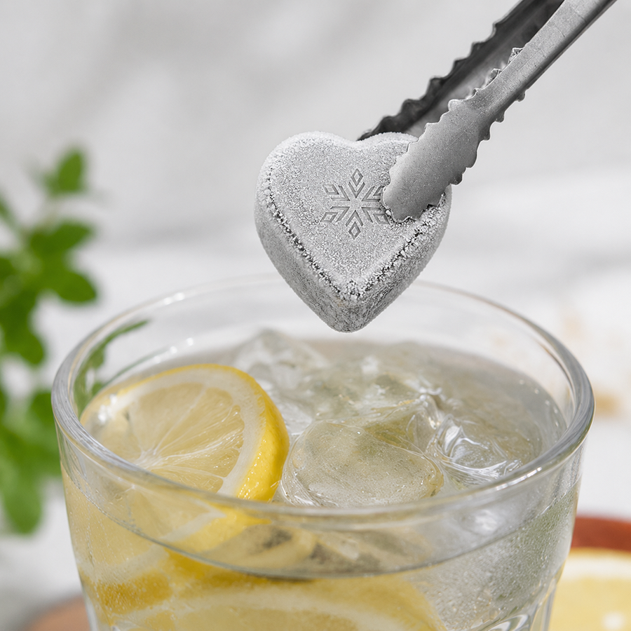Heart-Shaped Stainless Steel Ice Cubes - All Signs Today