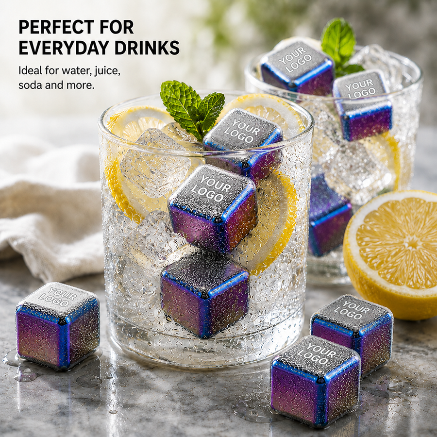 Rainbow Stainless Steel Ice Cubes - All Signs Today