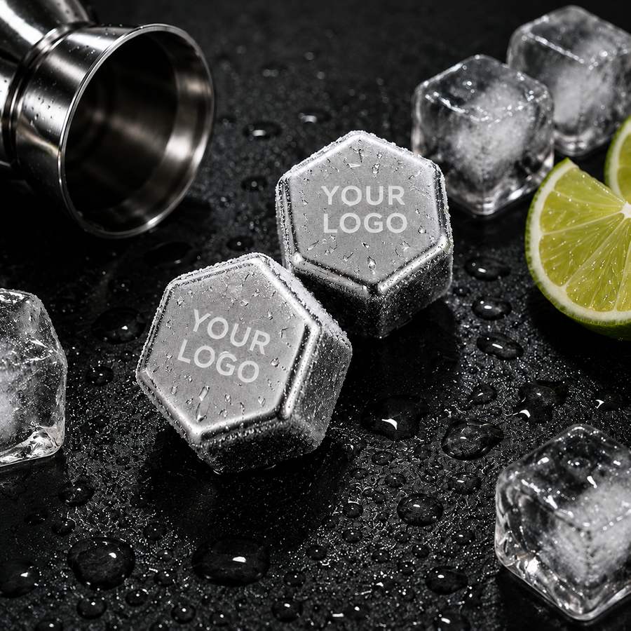 Hexagon Stainless Steel Ice Cubes - All Signs Today