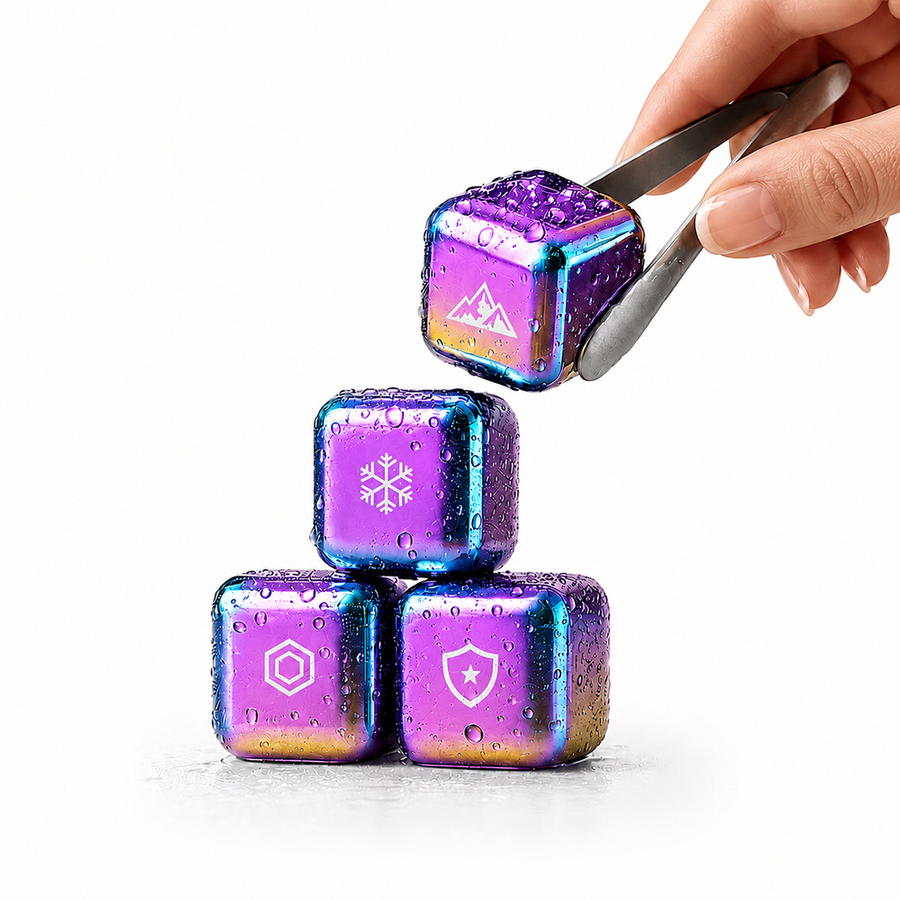 Rainbow Stainless Steel Ice Cubes - All Signs Today