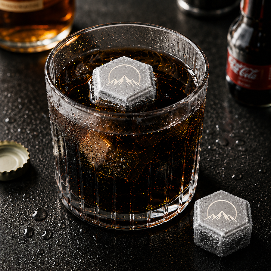 Hexagon Stainless Steel Ice Cubes - All Signs Today