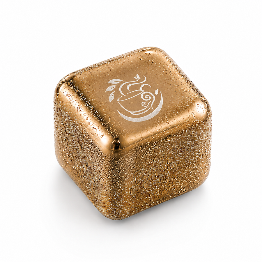 Gold Stainless Steel Ice Cubes - All Signs Today