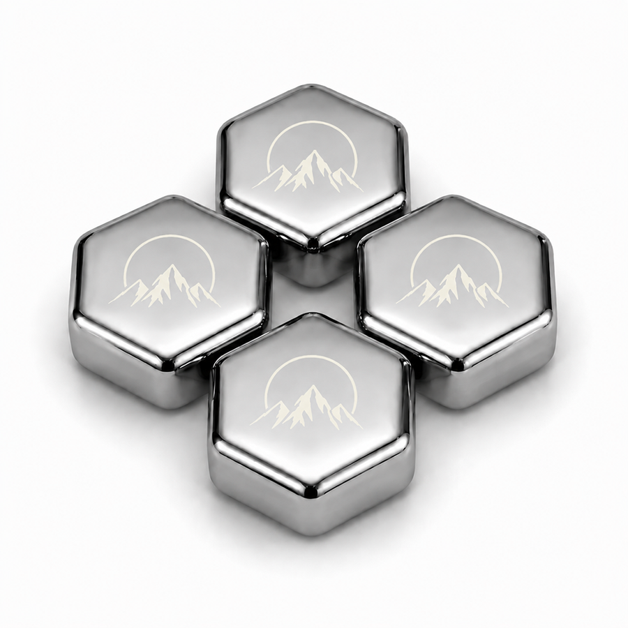 Hexagon Stainless Steel Ice Cubes - All Signs Today