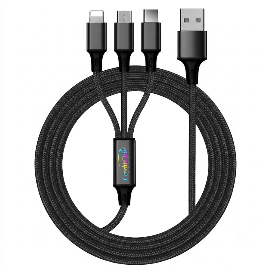 Nylon Braided 3-in-1 Charging Cables - All Signs Today