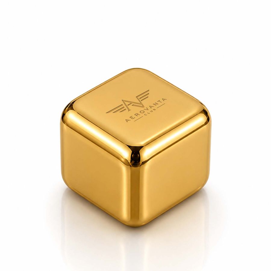 Gold Stainless Steel Ice Cubes - All Signs Today