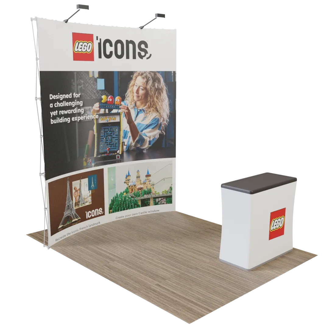 Custom Curved Pop Up Trade Show Display Stand 8' x 8' - All Signs Today